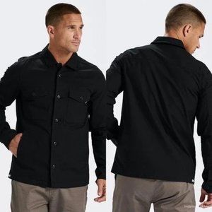 Vuori Mens M Russell Shirt Jacket Button Up Front Shacket Black Ripstop V527